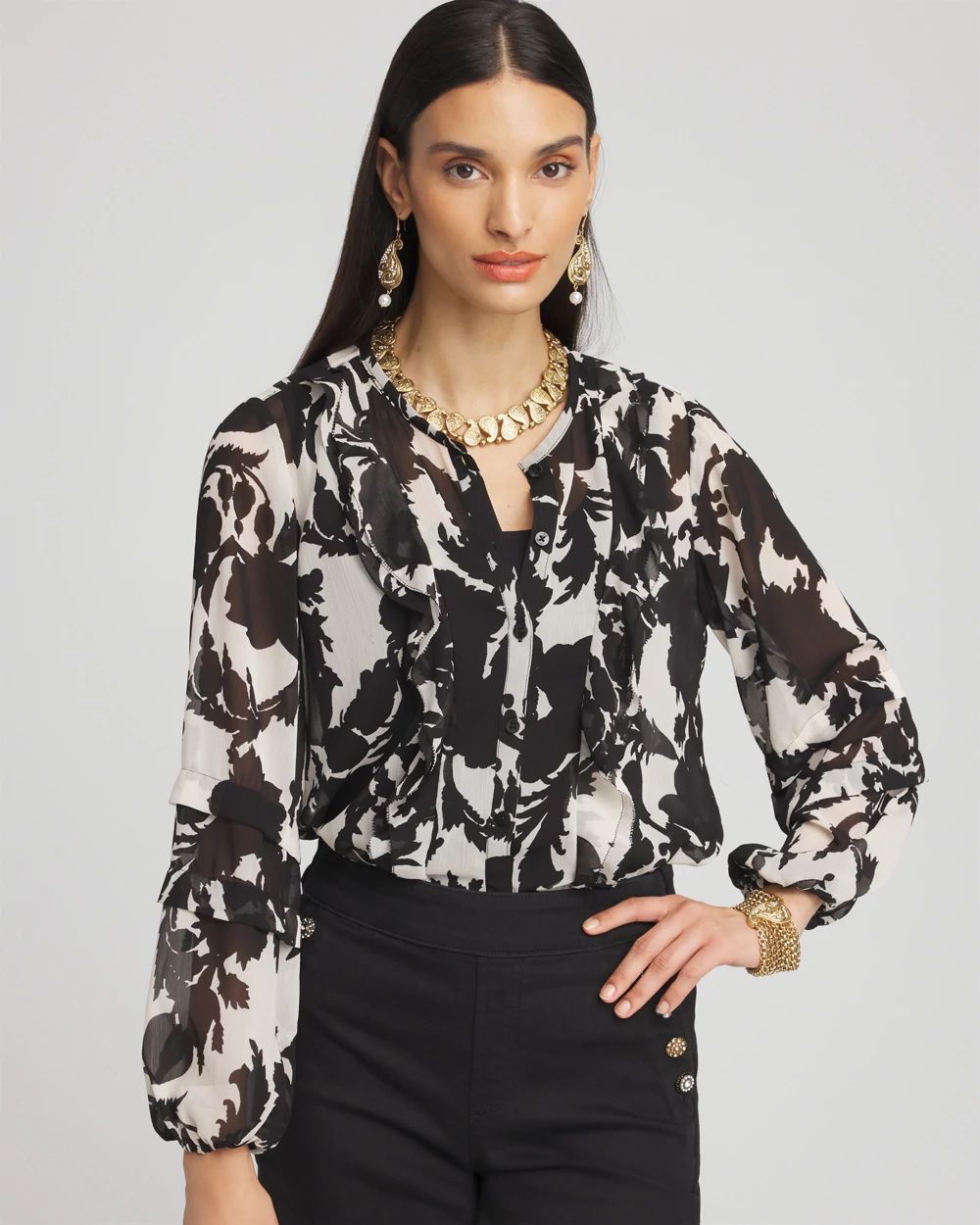 トップス crinkle crinkle crinkle ribbon blouse Women's Solid Crinkle Shine Tie Front Top | Ruby Rd.